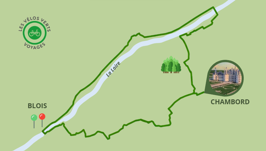 Carte de Blois à Chambord - Journée
