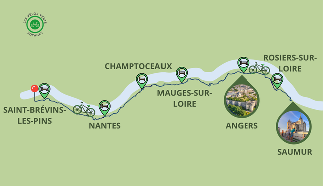 Carte itinéraire du séjour Saumur à Saint Brévin les Pins