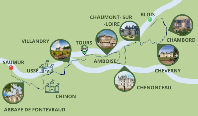 Blois - Saumur via Chambord et Chenonceau